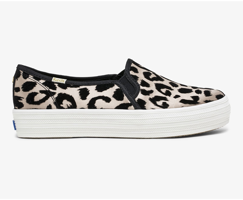 Slip Ons Keds Mujer Leopardo - Kate Spade New York Triple Decker Flocked Leopard - 543-MRZGYU